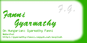 fanni gyarmathy business card